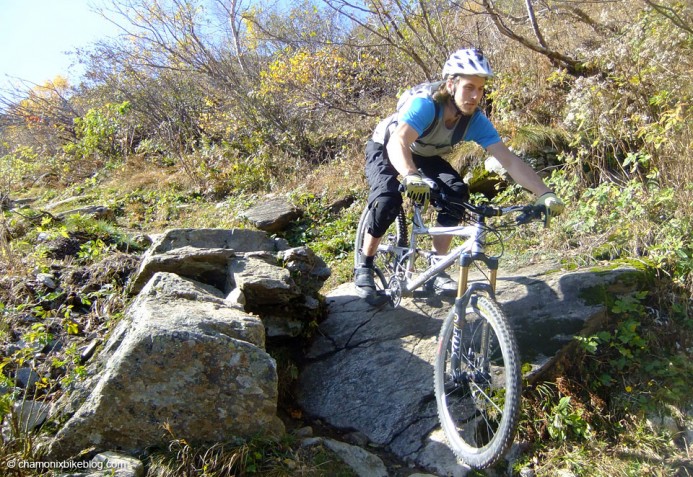 Spence taming the Brevent couloir trail