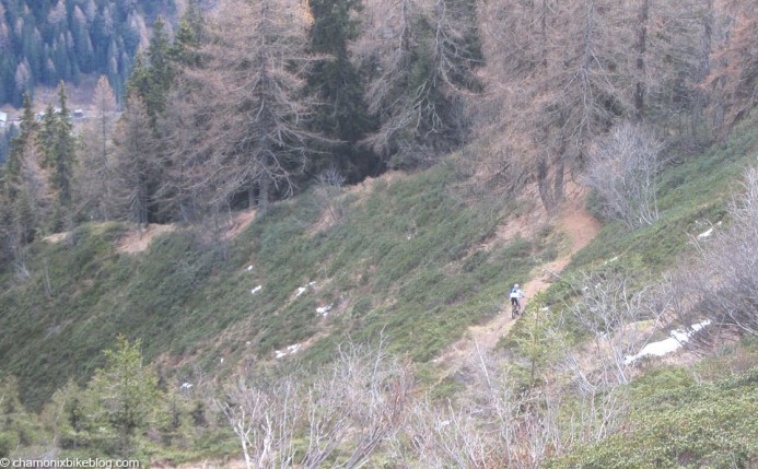 Wee rider, big trails and, here, poorly cleaned lens.