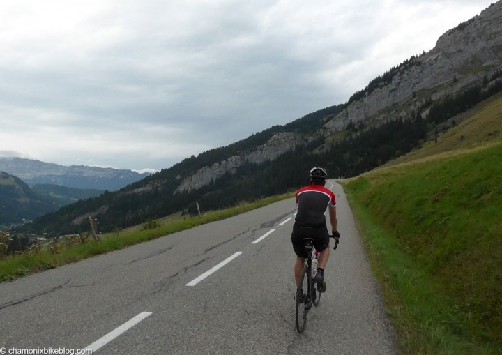 Col des Aravis. Malcolm starting to feel more at home as the weather takes a turn for the Scottish. 