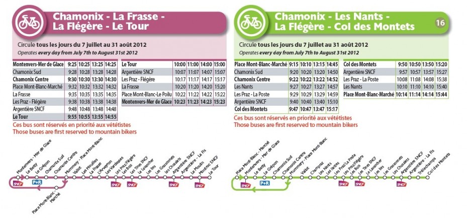 Bikebus timetable