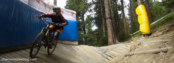 Nina: Wooden berm on the IXS downhill course