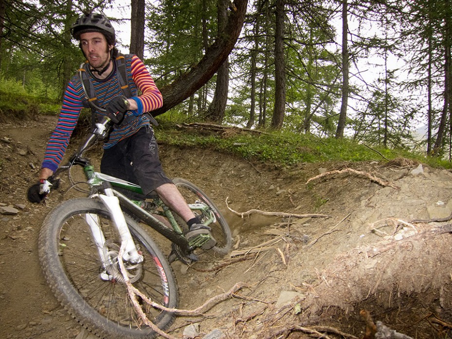 Smashing the, err, smashing berms on Le Tour, Photo by Lorne Cameron, top model's own