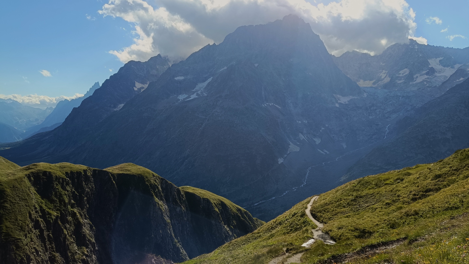 I have history with the climb to Grand Col Ferret, this was no exception, 3 from 3 feeling like the wheels were falling off the wagon, figurative lowest point of the trip, whilst simultaneously the literal highest.